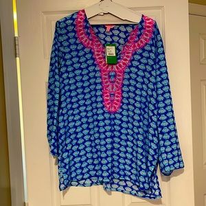 Lilly Pulitzer pink and blue shell dress